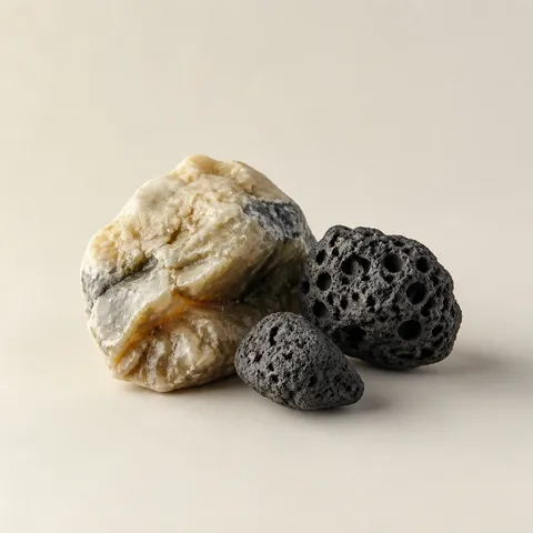 Ambergris and Vesuvius Lava Stone
