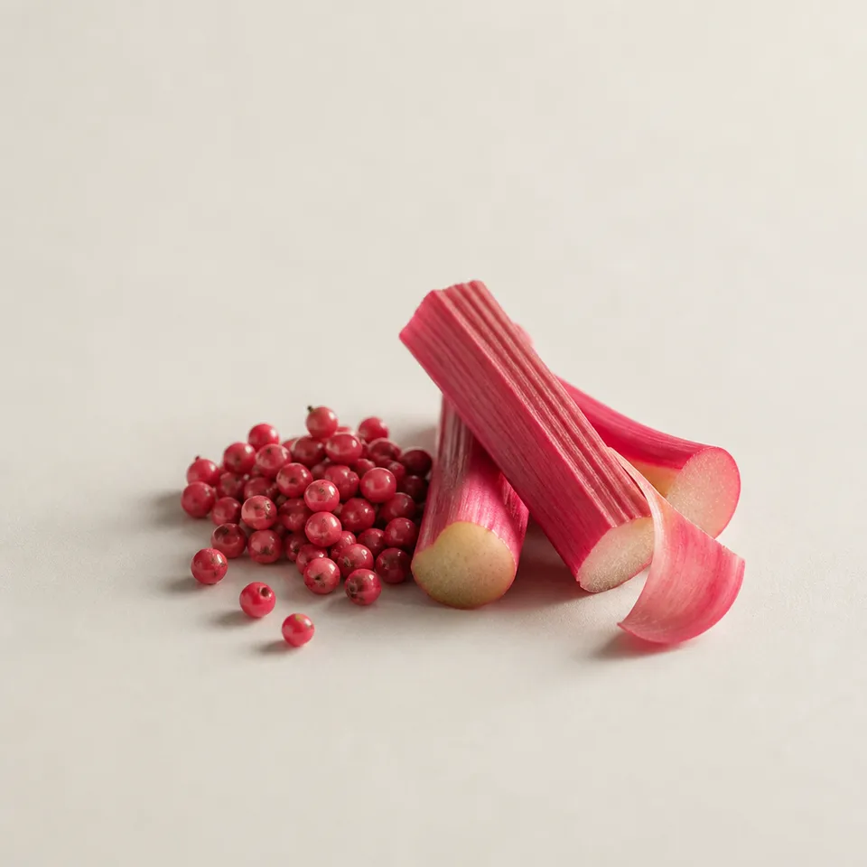 Peruvian Pink Pepper and Amalfi Rhubarb