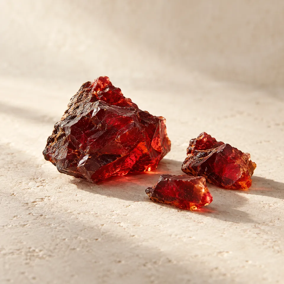 Conceptual illustration of red resin for the Dragon’s Blood note