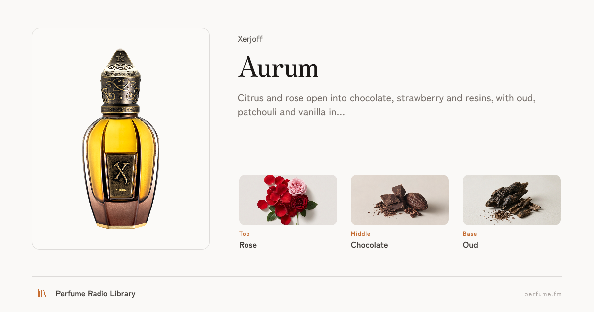 Aurum — Xerjoff | Perfume Radio Library